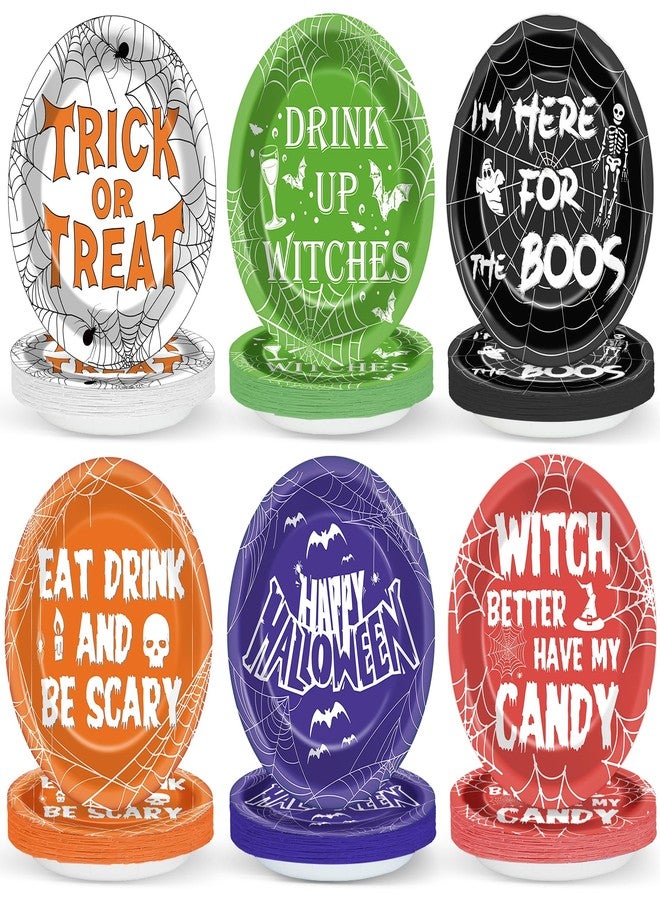 Wiooffen 80Pcs Halloween Party Plates Supplies 7" Halloween Spider Web Tableware Set Spooky Witch Theme Disposable Dessert Plates Decoration Favors for Spider Web Party Table Decor Supplies - Image 1